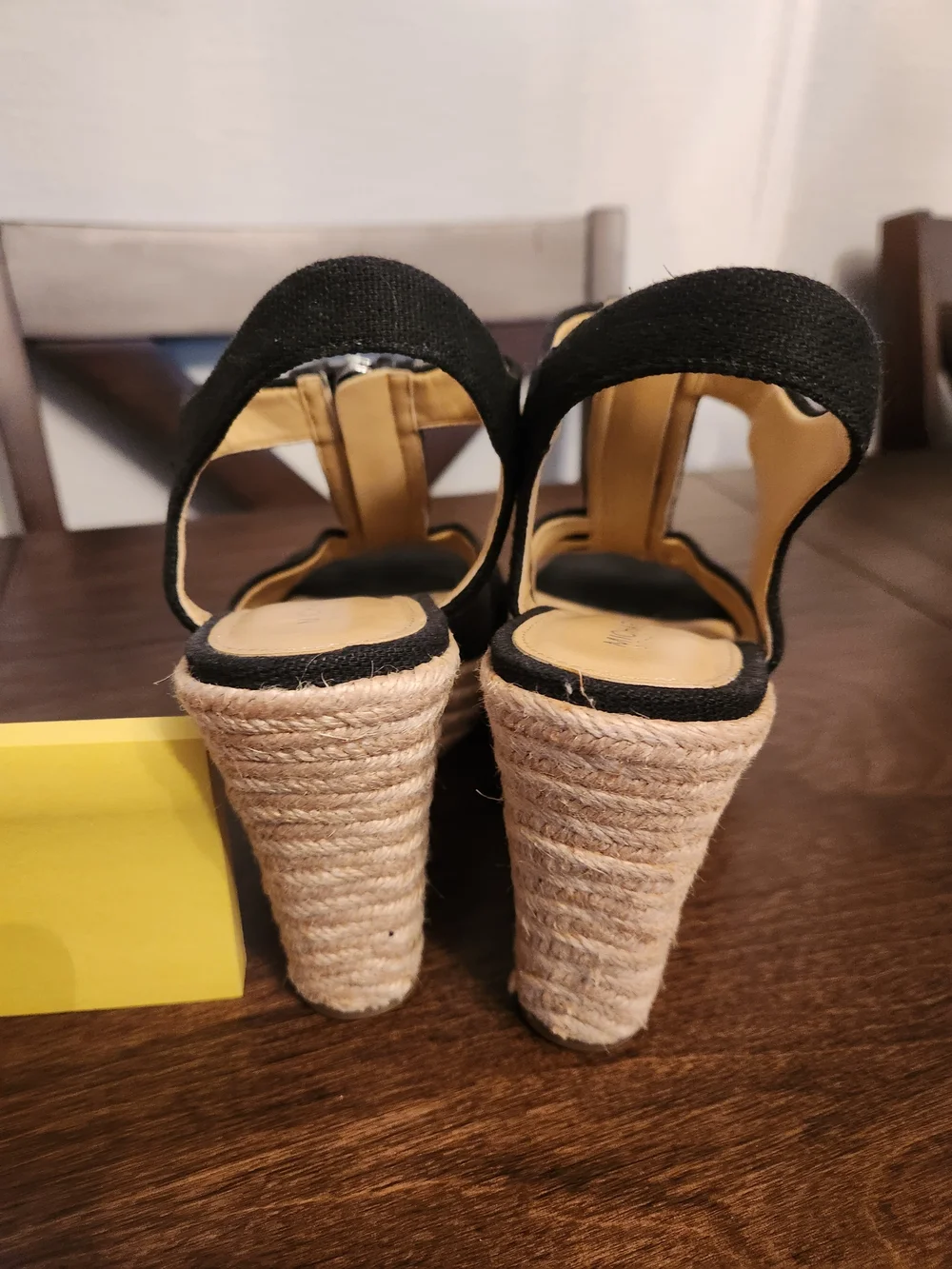 Michael Kors Women's Berkley Canvas Espadrille Wedge Sandal Size 7 Black - Picture 7 of 9